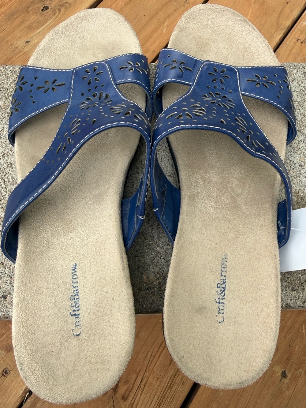 Croft & Barrow Ortholite navy blue slide sandals - Picture 3 of 6